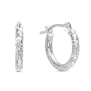 14K Solid Gold Small Hoops, Fancy Hand Engraved Hoop Earrings, 2Mm Thin, Designer Hoops Handmade by TILO Jewelry