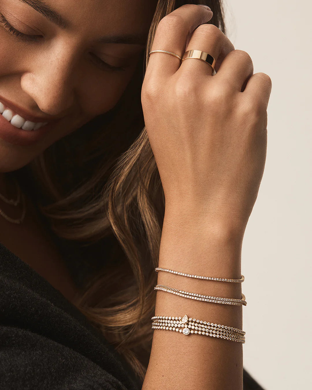 Lab Grown Diamond Pear Tennis Bracelet