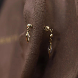 BEATTI Riké • 14K Solid Gold Double Diamond Barbell • Cartilage Earring • Forward Helix