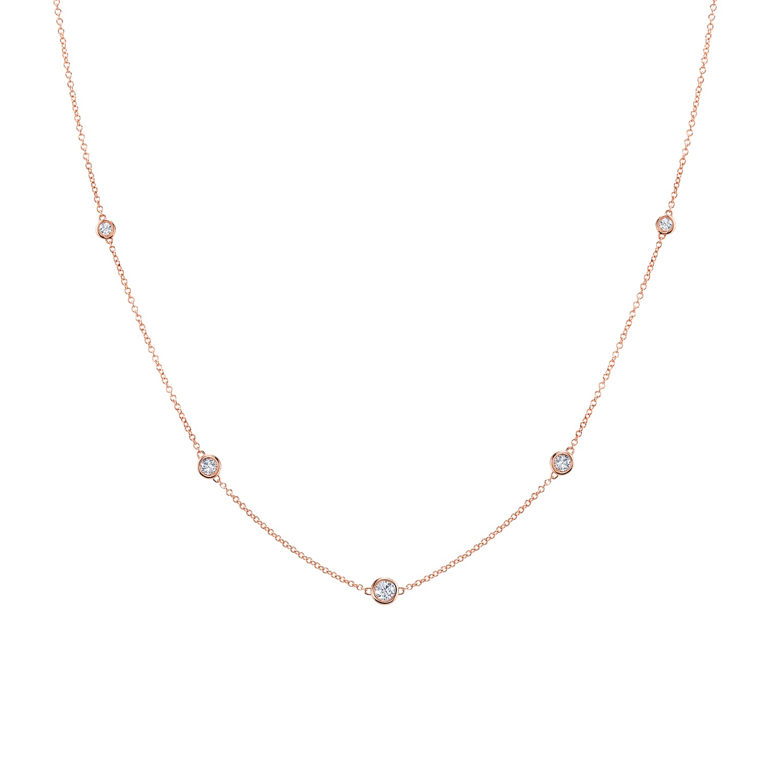 Diamond Bezel Strand Necklace