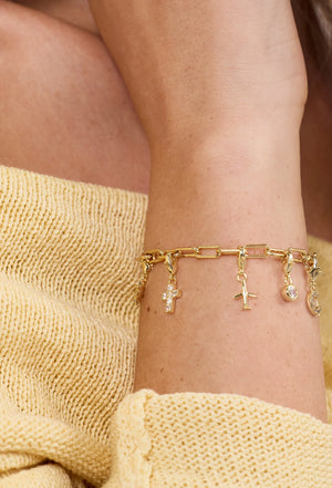 Charm Bar Bracelet NikNenz™ Premium Gold & Diamonds