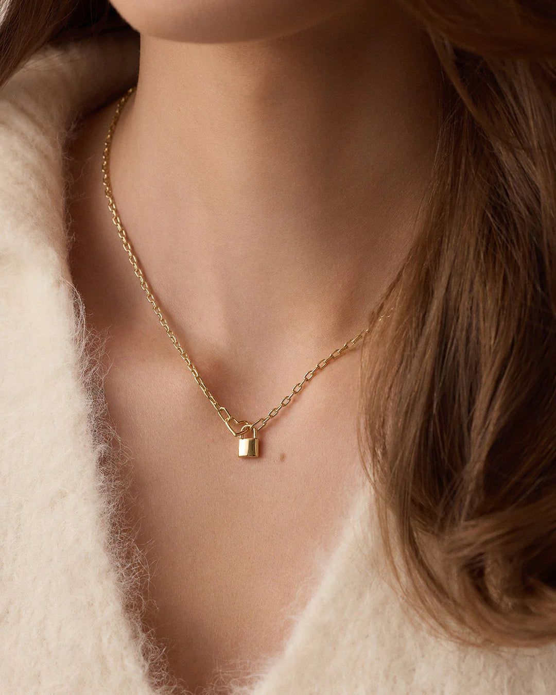 Heart Padlock Interlocking Necklace NikNenz™ Premium Gold & Diamonds