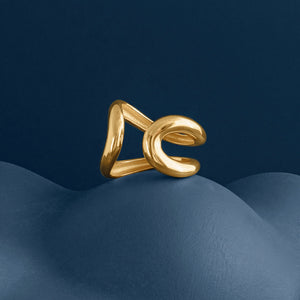 GOLD CHUNKY DOUBLE LOOP RING