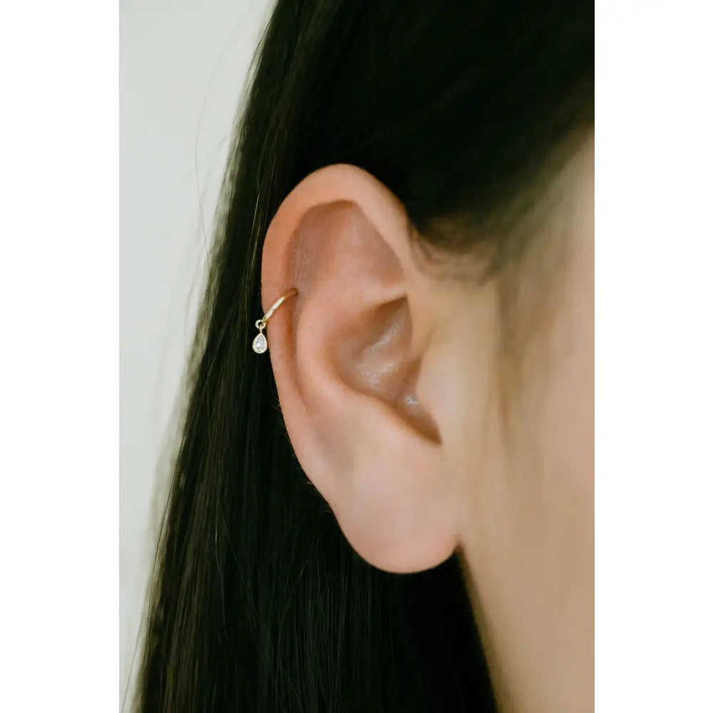 14K 18K Solid Gold Jewelry Minimalist Tragus Cartilage Snug Rook Helix Ear Seamless Piercing Earring Clicker Huggie Hoop Ring for Women Men