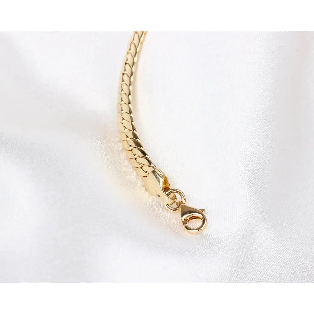 14K Gold 5MM Cuban Link Bracelet, Curb Chain Bracelet, Bold Link Chunky Vintage Chain Anklet, Men Women Stacking Bracelet, Gift for Her