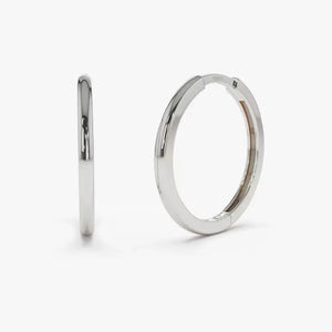 14K Gold Dainty 20mm Hoop Earrings - Elegant Ferkos Fine Jewelry Gift for Her.