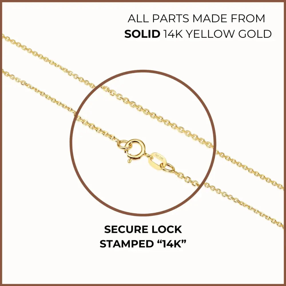 14K Gold Diamond Cut Cable Chain, Available in 14K Yellow or White Gold, Pendant Chain Necklace