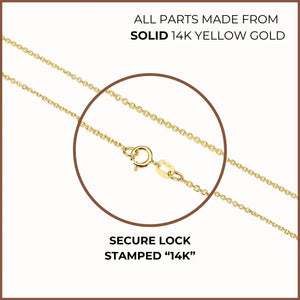 14K Gold Diamond Cut Cable Chain, Available in 14K Yellow or White Gold, Pendant Chain Necklace