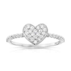 14K Gold Diamond Heart Ring - 0.17Ctw Elegant Love Gift for Her, Perfect for Anniversaries & Everyday Glamour.