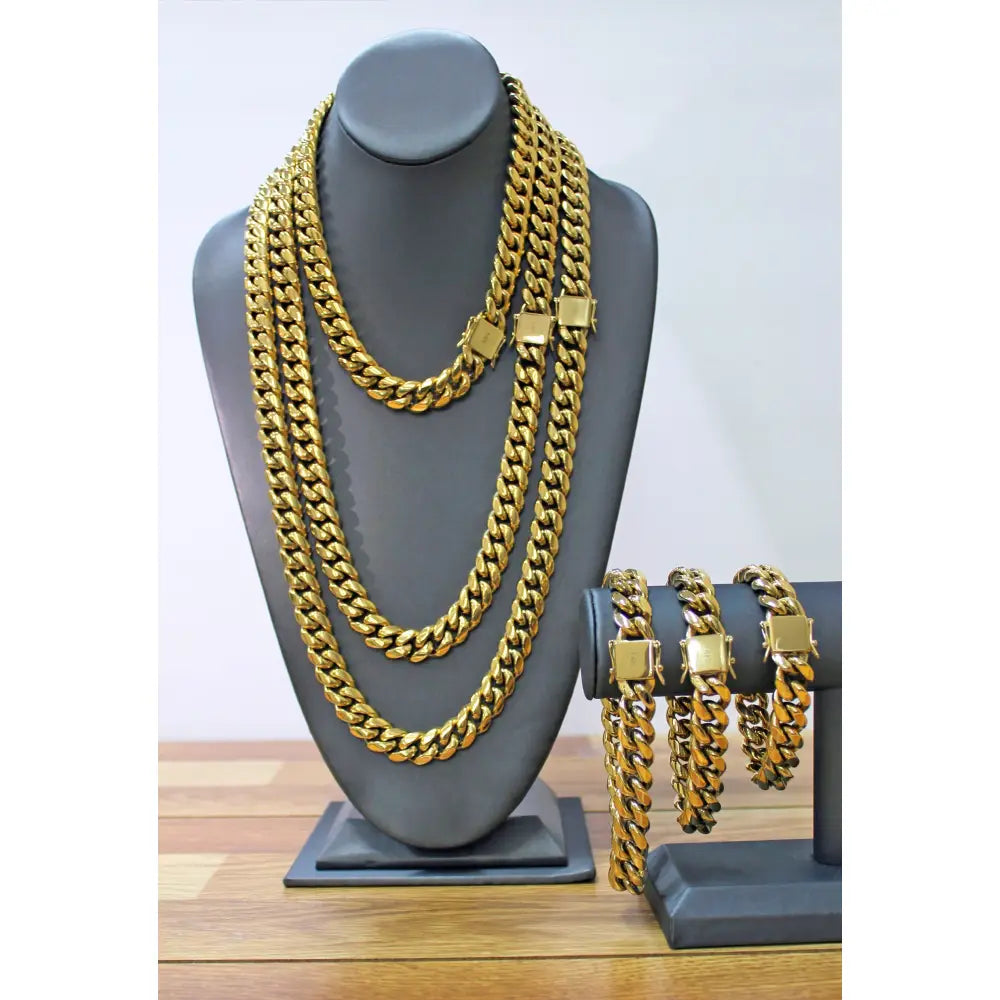 14K Gold Filled 14Mm Miami Cuban Link Chain Necklace, Chunky Unisex Jewelry