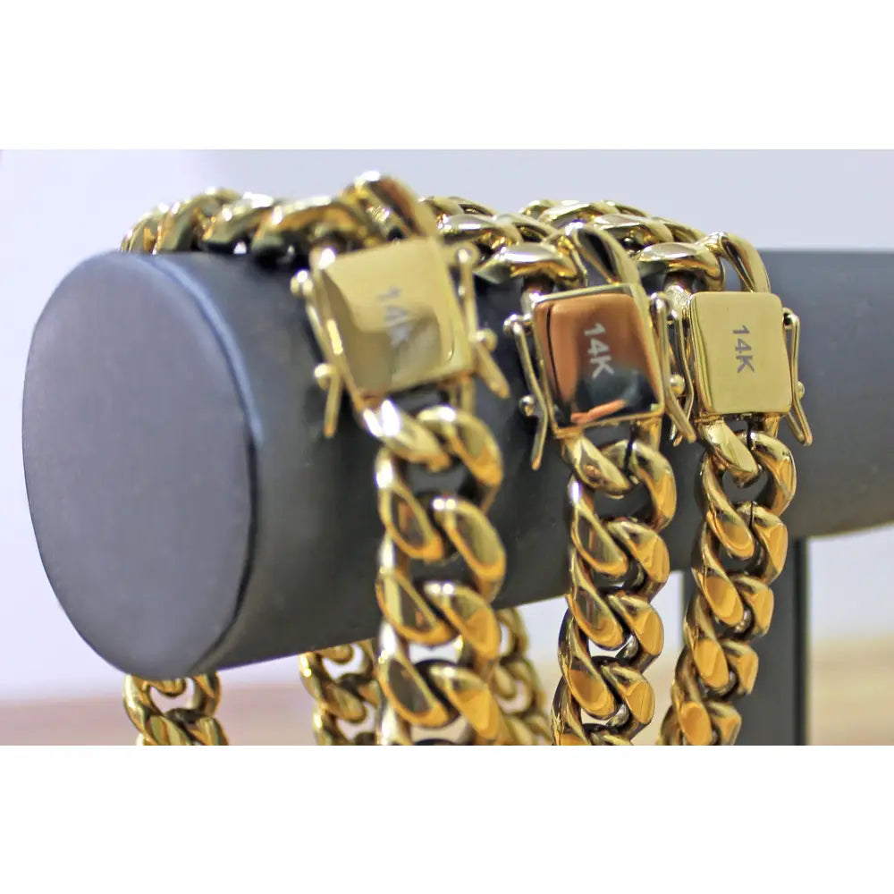 14K Gold Filled 14Mm Miami Cuban Link Chain Necklace, Chunky Unisex Jewelry