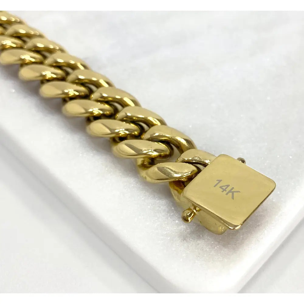 14K Gold Filled 14Mm Miami Cuban Link Chain Necklace, Chunky Unisex Jewelry