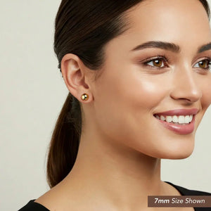 14K Gold Filled High Polished round Ball Studs, Pushback
