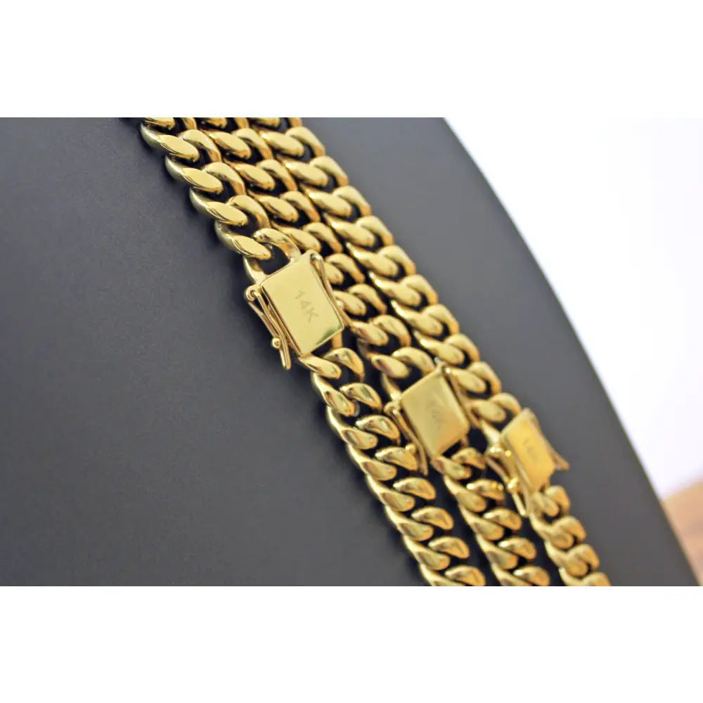 14K Gold Filled Miami Cuban Link 12Mm Unisex Chain Featuring Micro Pave Cubic Zirconia Double Safe Box Lock Clasp, Wholesale Jewelry