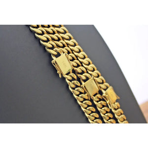 14K Gold Filled Miami Cuban Link 12Mm Unisex Chain Featuring Micro Pave Cubic Zirconia Double Safe Box Lock Clasp, Wholesale Jewelry