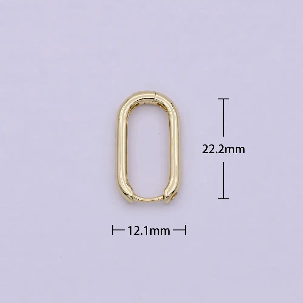 14K Gold Filled U-Shaped Hoops Huggie Earrings with Lever Back Enclosure T270