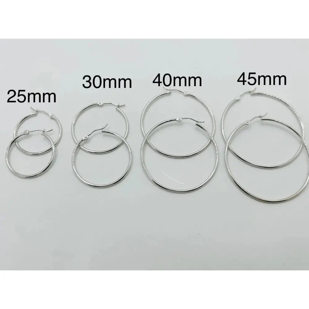 14K Gold Hoop Earring Set: Polished Real Gold, 1.5Mm Thick