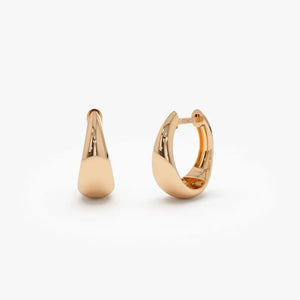 14K Gold Hoops, Teardrop Hoop Earrings, Tapered Hoops, Teardrop Huggie Earrings, Gold Gypsy Earrings, Must Have for Every Women