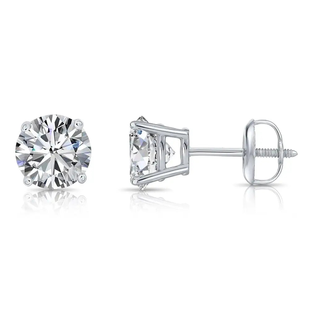 14K Gold Lab Diamond Stud Earrings, 1.50Ctw, with Screw Backs