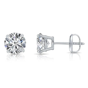 14K Gold Lab Diamond Stud Earrings, 1.50Ctw, with Screw Backs