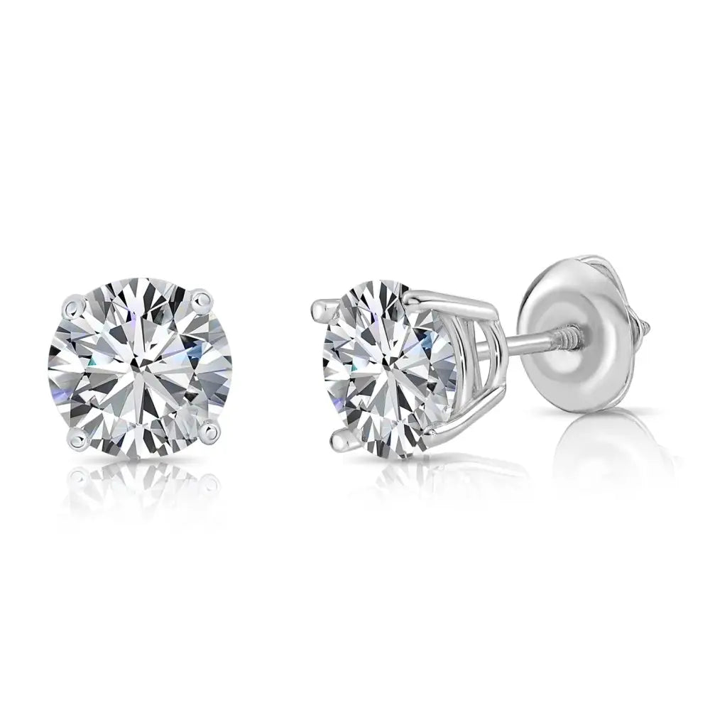 14K Gold Lab Diamond Stud Earrings, 1.50Ctw, with Screw Backs