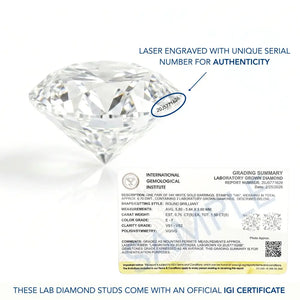 14K Gold Lab Diamond Stud Earrings, 1.50Ctw, with Screw Backs
