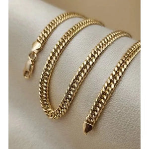14K Gold Miami Cuban Link Chain - Handmade 5Mm Curb Chain