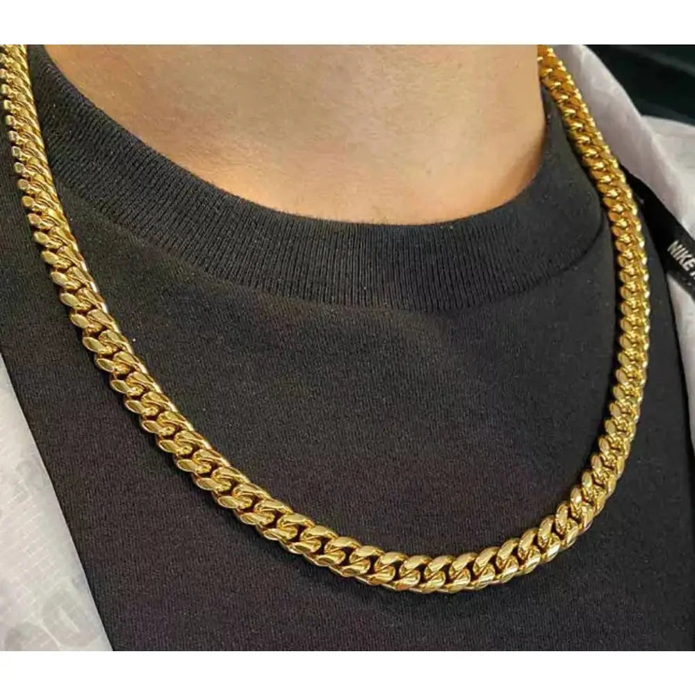 14K Gold Miami Cuban Link Chain - Handmade 5Mm Curb Chain