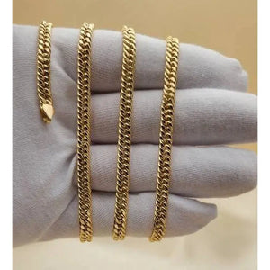 14K Gold Miami Cuban Link Chain - Handmade 5Mm Curb Chain