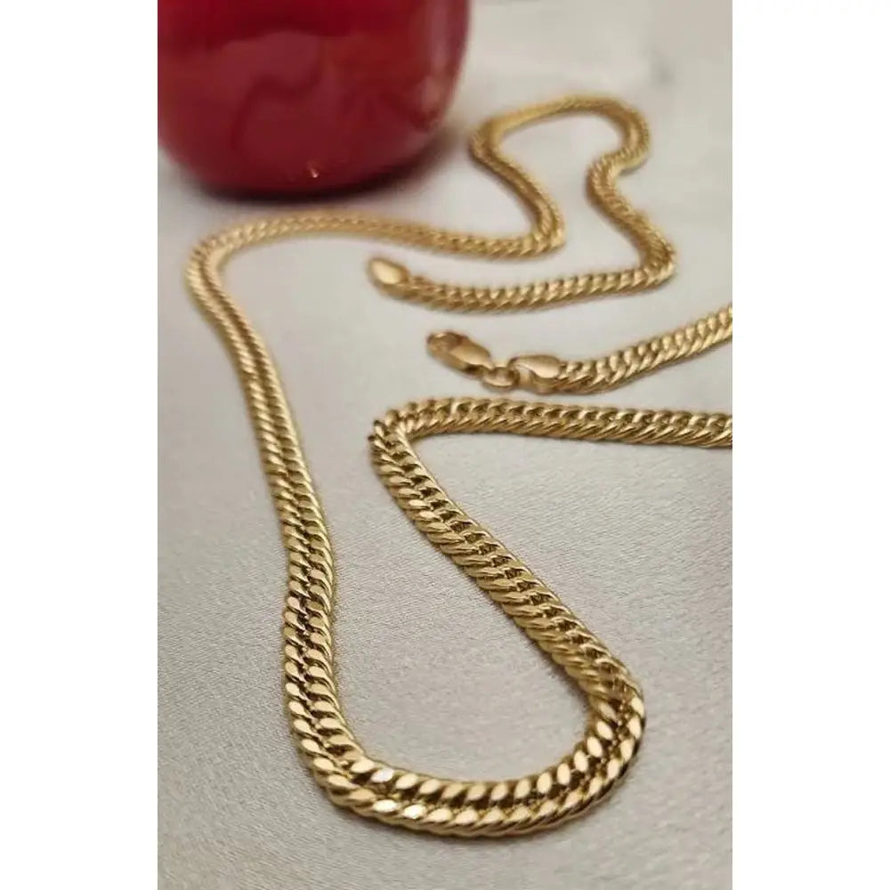 14K Gold Miami Cuban Link Chain - Handmade 5Mm Curb Chain