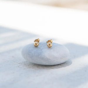 14K Gold Plated Ball Stud Earrings: Sterling Silver (0.15")