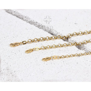 14K Gold Rolo Chain Bracelet, 3Mm 4Mm 5Mm Gold Link Belcher Chain Bracelet, Link Charm Bracelet, Minimal Delicate round Bracelet, Woman, Men