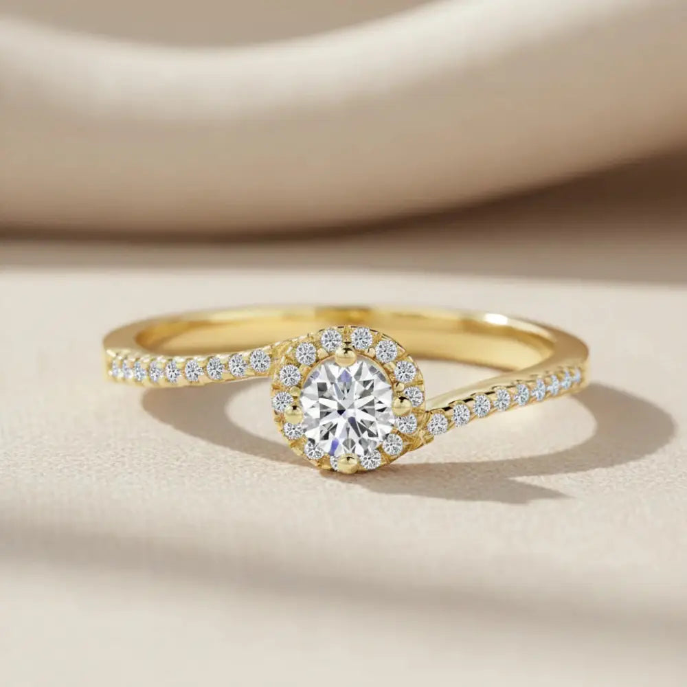 14K Gold Spiral Engagement Style Ring
