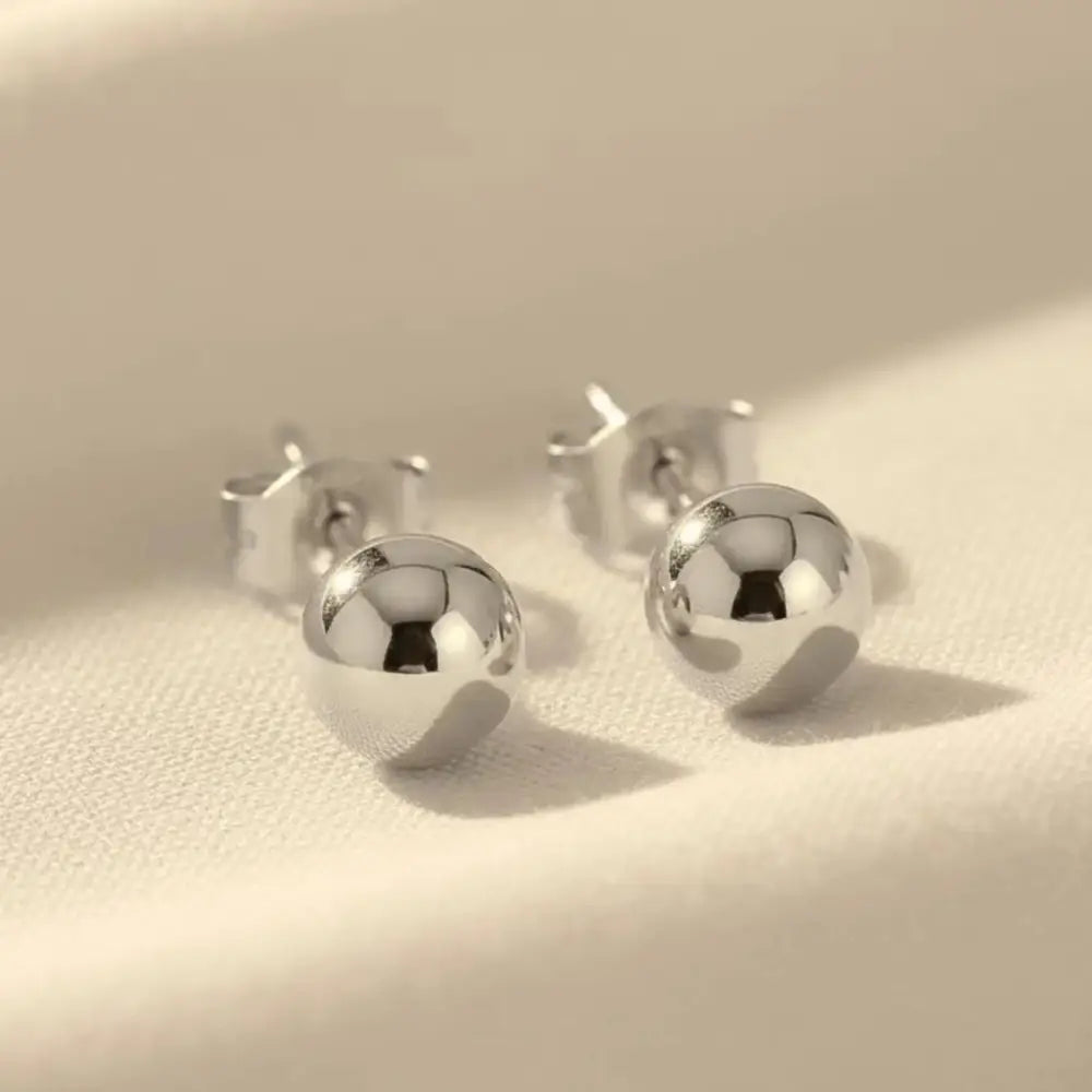 14K Solid Gold Ball Stud Earrings, Classic round Ball Studs, with Secure Butterfly Pushbacks, 3Mm, 4Mm, 5Mm, 6Mm, 7Mm, 8Mm, by TILO Jewelry
