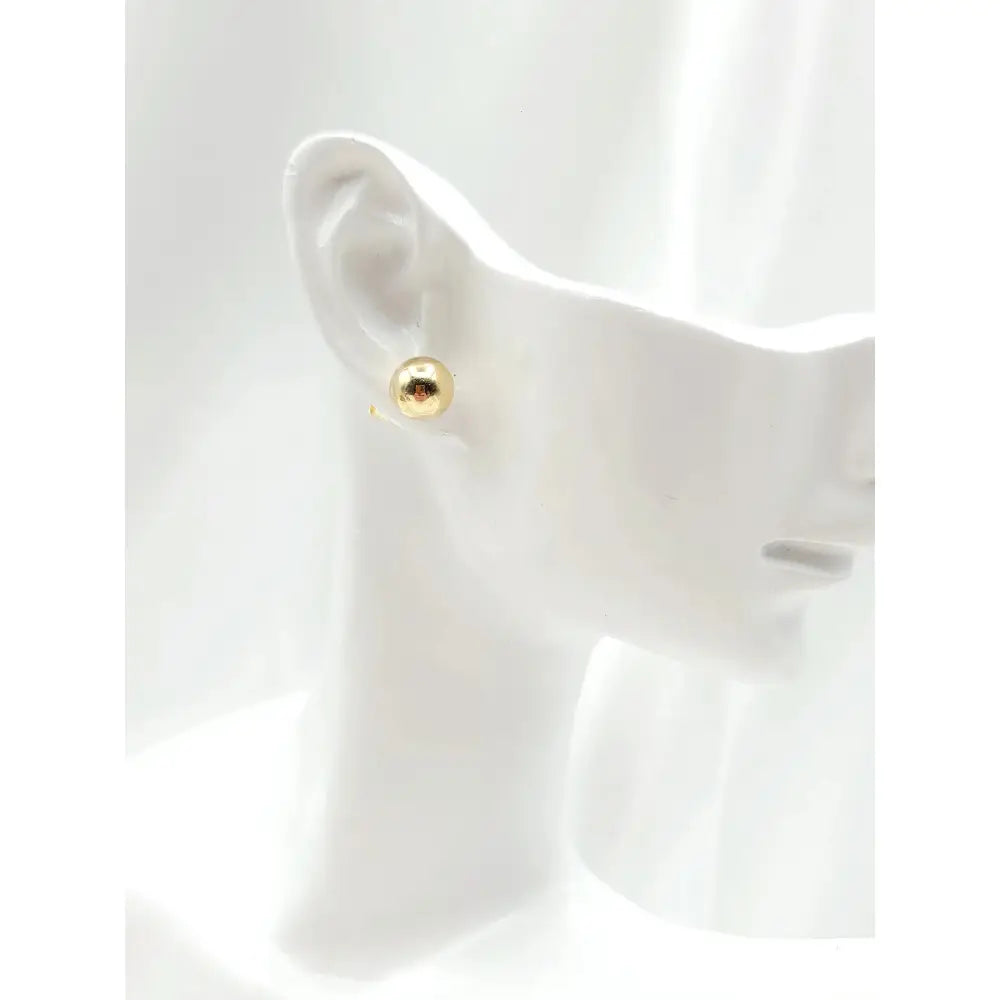 14K Solid Gold Ball Stud Earrings: Minimalist Dainty Jewelry