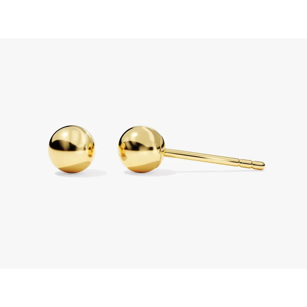 14K Solid Gold Ball Stud Earrings / Minimalist Ball Earrings for Women / Solid Sphere Earrings / Tiny Stud Earrings