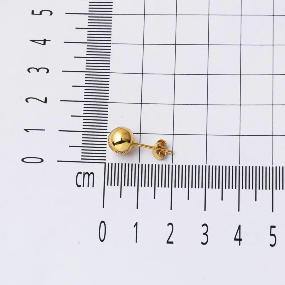 14K Solid Gold Ball Stud Earrings, Yellow Gold Ball Earrings 6Mm, Gold round Ball Stud Sleeper Earrings, Classic Jewelry