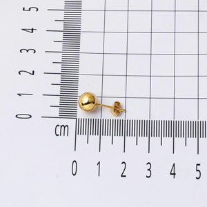 14K Solid Gold Ball Stud Earrings, Yellow Gold Ball Earrings 6Mm, Gold round Ball Stud Sleeper Earrings, Classic Jewelry