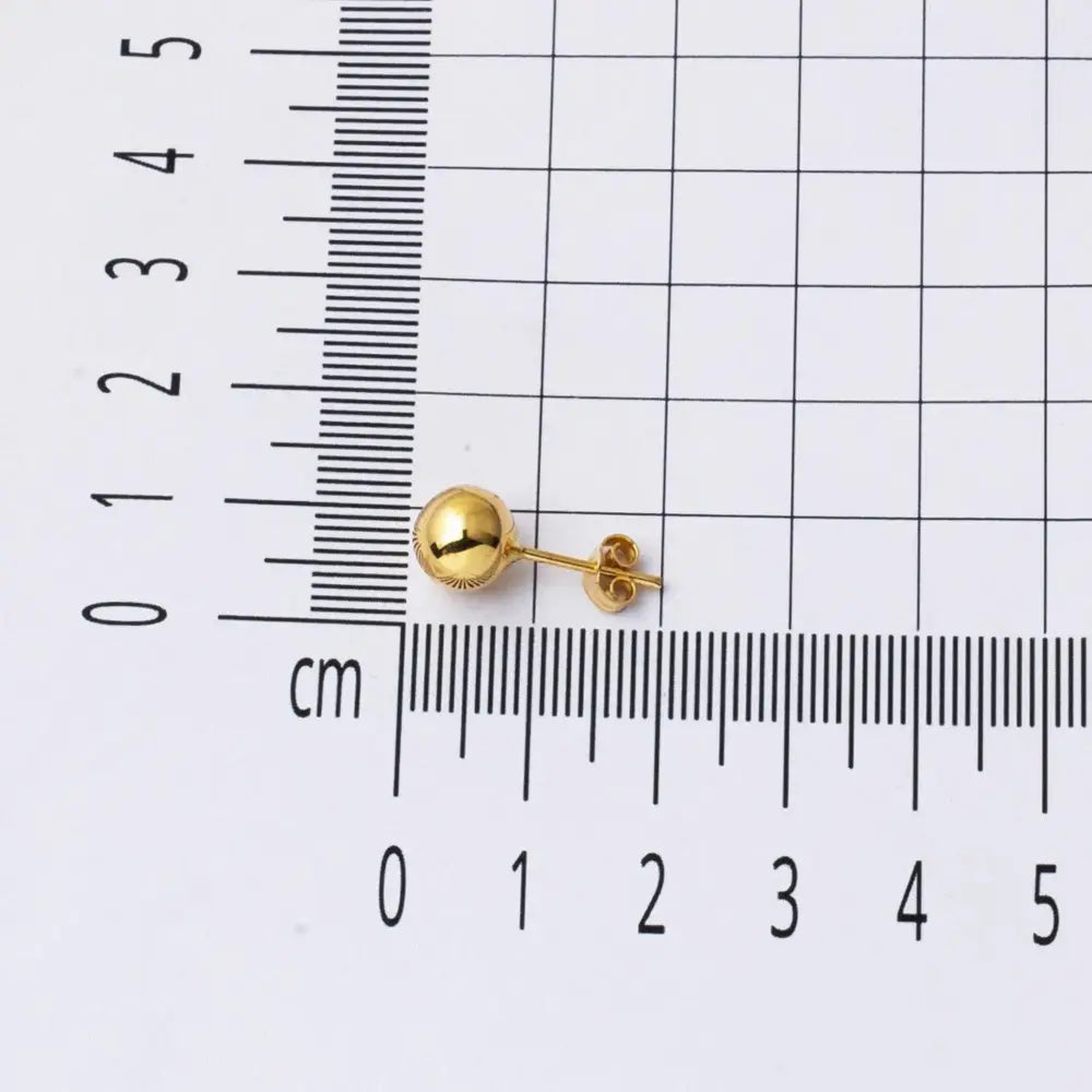 14K Solid Gold Ball Stud Earrings, Yellow Gold Ball Earrings 8Mm, Gold round Ball Stud Sleeper Earrings, Classic Jewelry