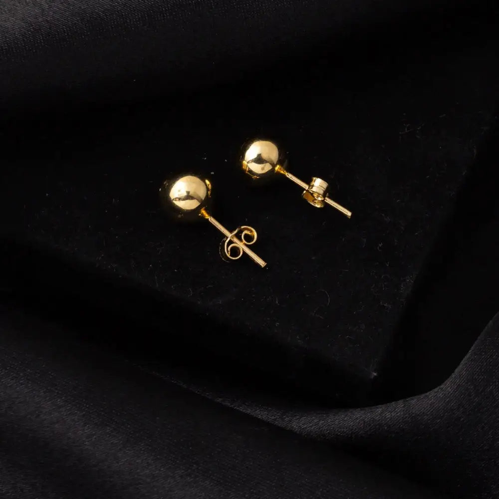 14K Solid Gold Ball Stud Earrings, Yellow Gold Ball Earrings 8Mm, Gold round Ball Stud Sleeper Earrings, Classic Jewelry