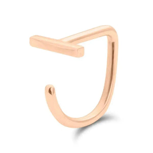 14K Solid Gold Bar Claw Huggie Earrings - Elegant Dainty Gold Hoops.