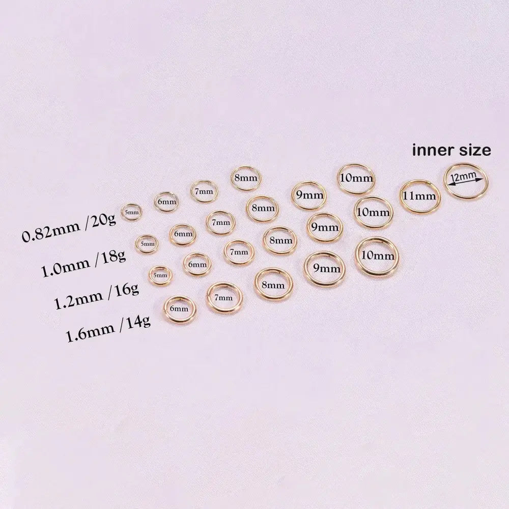14K Solid Gold Clicker Hoop Earring - Stylish Hinged Cartilage, Helix, Tragus, and Nose Ring.