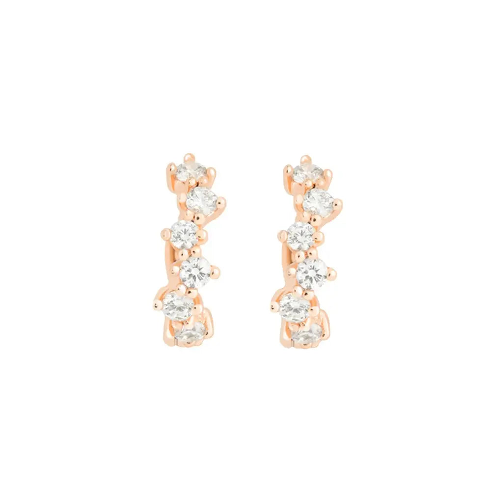 14K Solid Gold Diamond Cartilage Hoop Earring: Helix Huggie