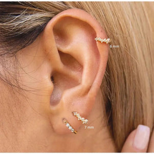 14K Solid Gold Diamond Cartilage Hoop Earring: Helix Huggie