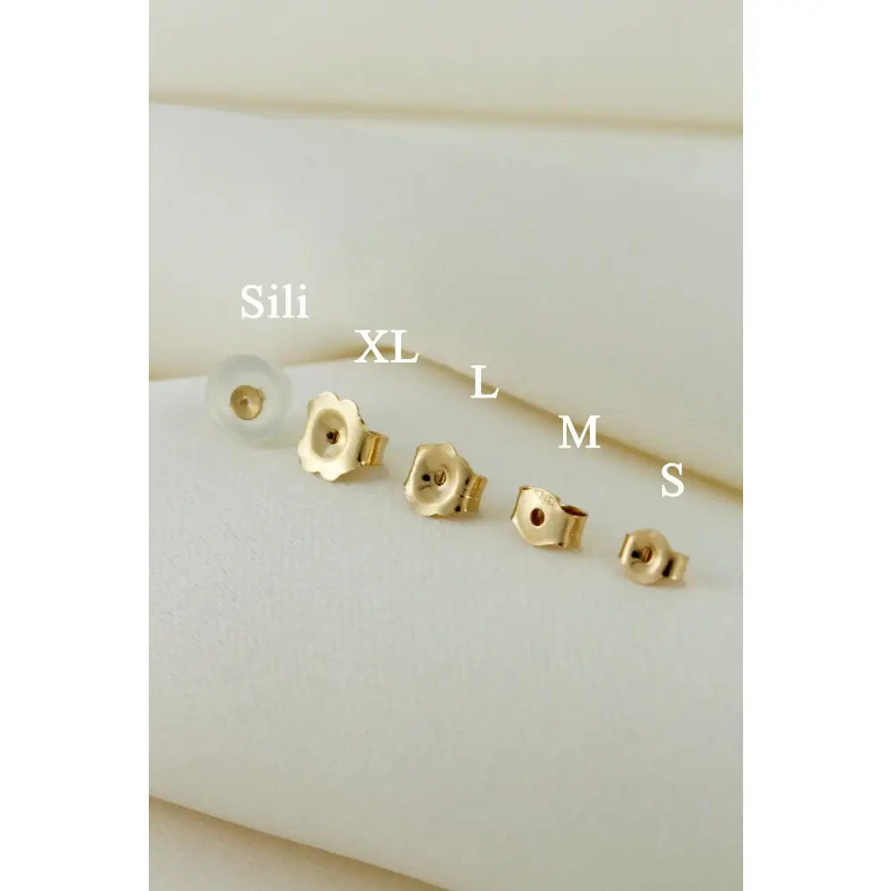 14K Solid Gold Earring Backings, Butterfly Ear Nuts, Replacement Stud Push Backs.