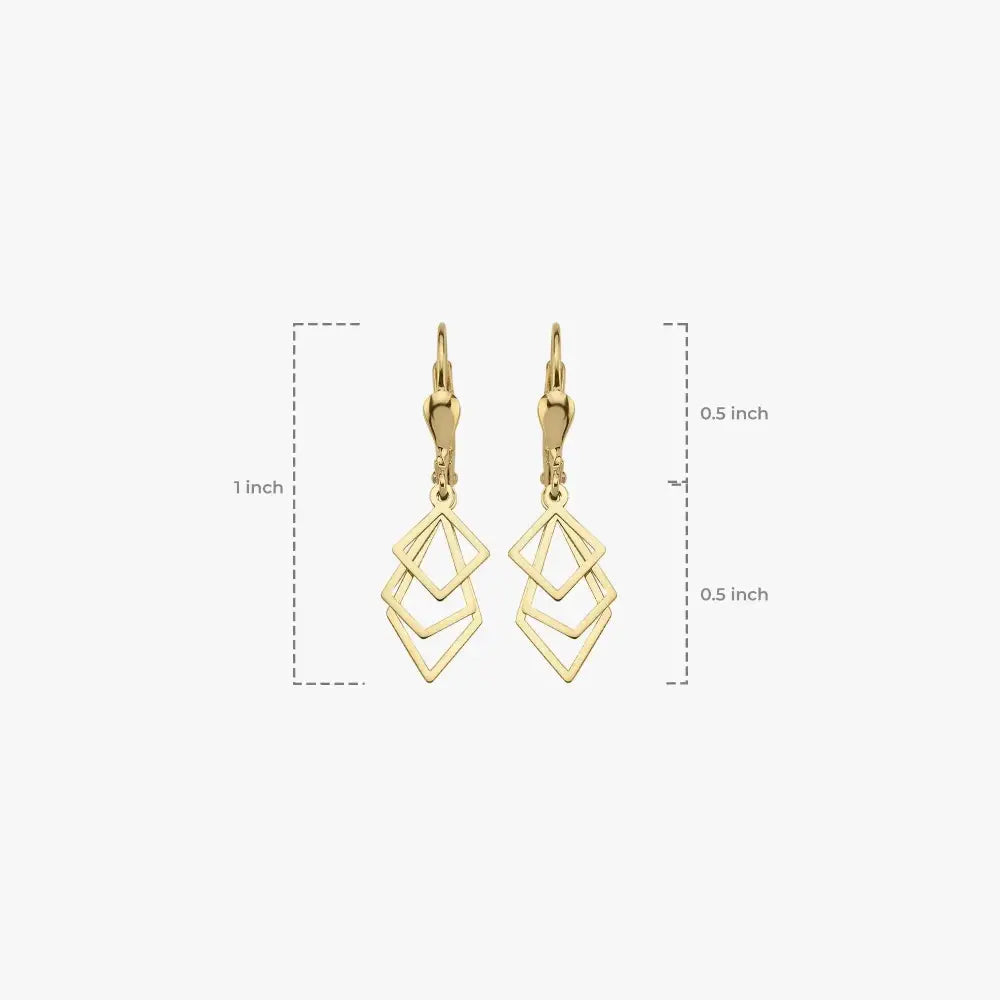 14K Solid Gold Elegant Leverback Drop Earrings – Perfect Gift for Mother's Day, Birthdays & Everyday Luxury.