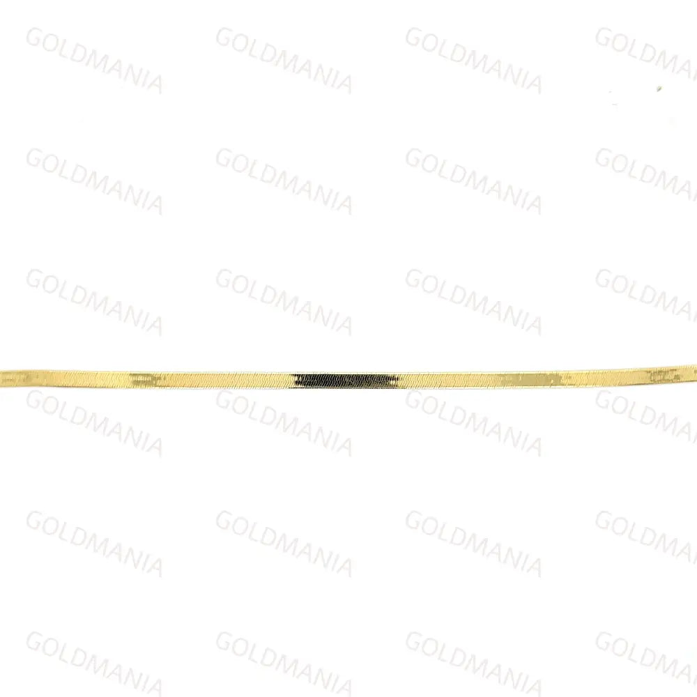 14K Solid Gold Herringbone Anklet: 3Mm Real Gold Ankle Chain
