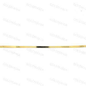 14K Solid Gold Herringbone Anklet: 3Mm Real Gold Ankle Chain