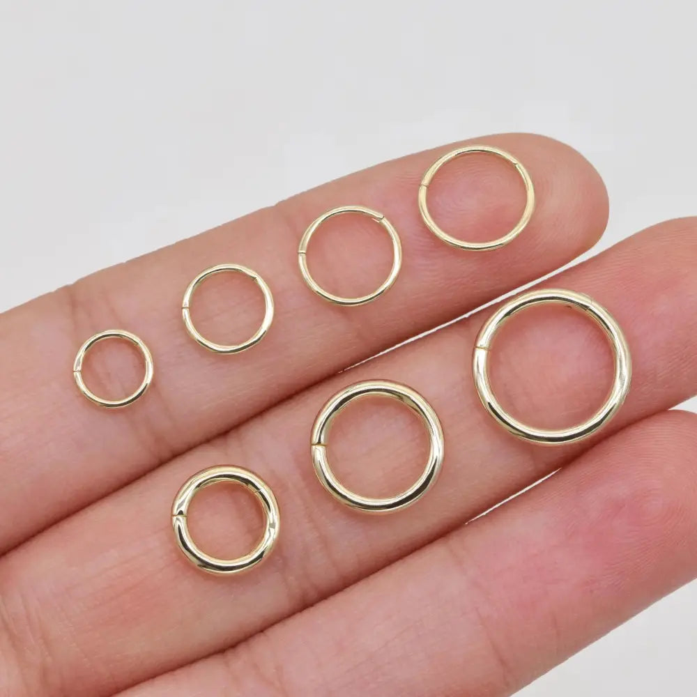 14K Solid Gold Hinged Clicker Hoop Belly Button Hoop Huggie Hoop Cartilage Earring Conch Hoop Helix Hoop Nose Hoop Tragus Clicker Hoop