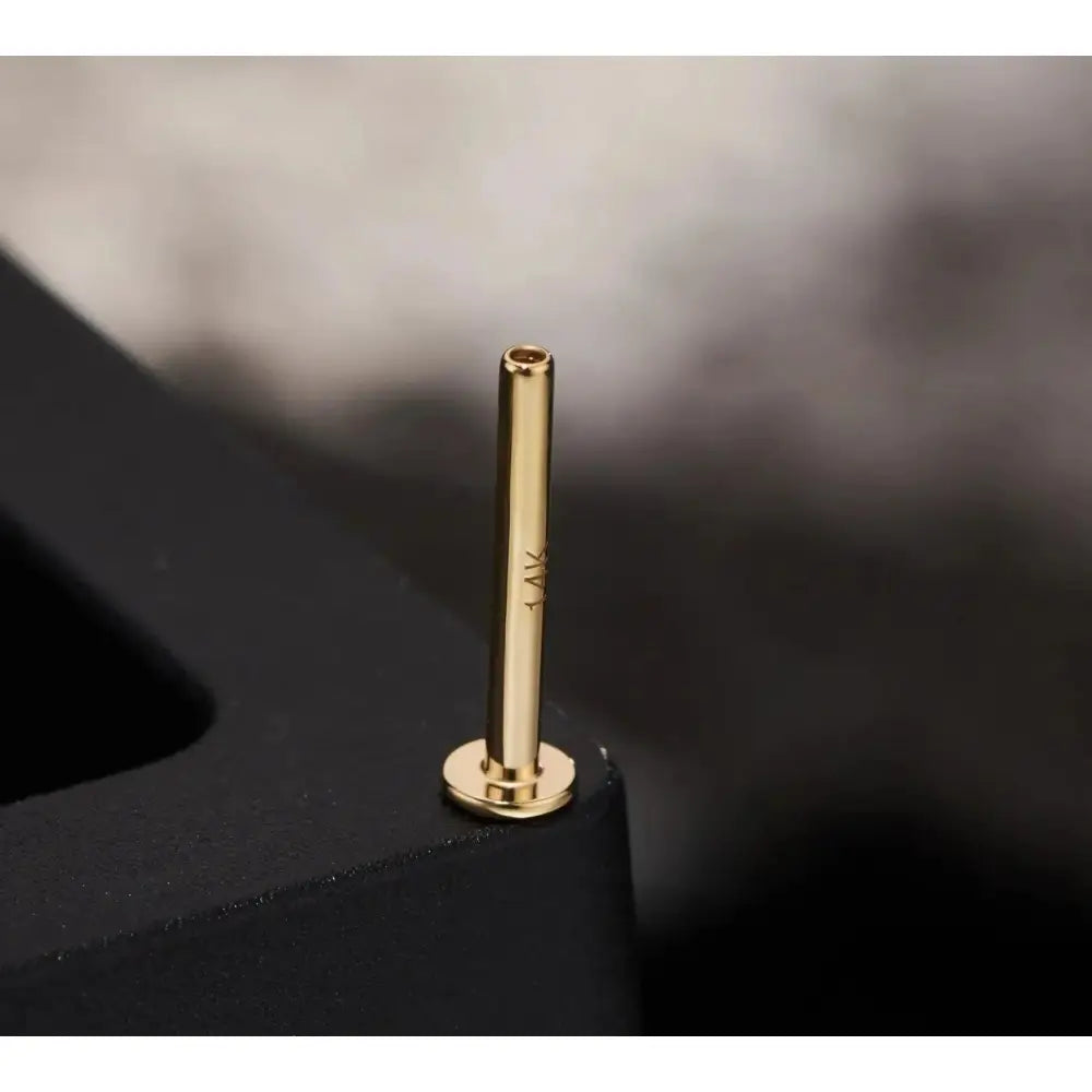 14K Solid Gold Internally Threaded Labret Studs - Available in 5mm, 6mm, 8mm, and 10mm for Cartilage, Helix, and Tragus Piercings